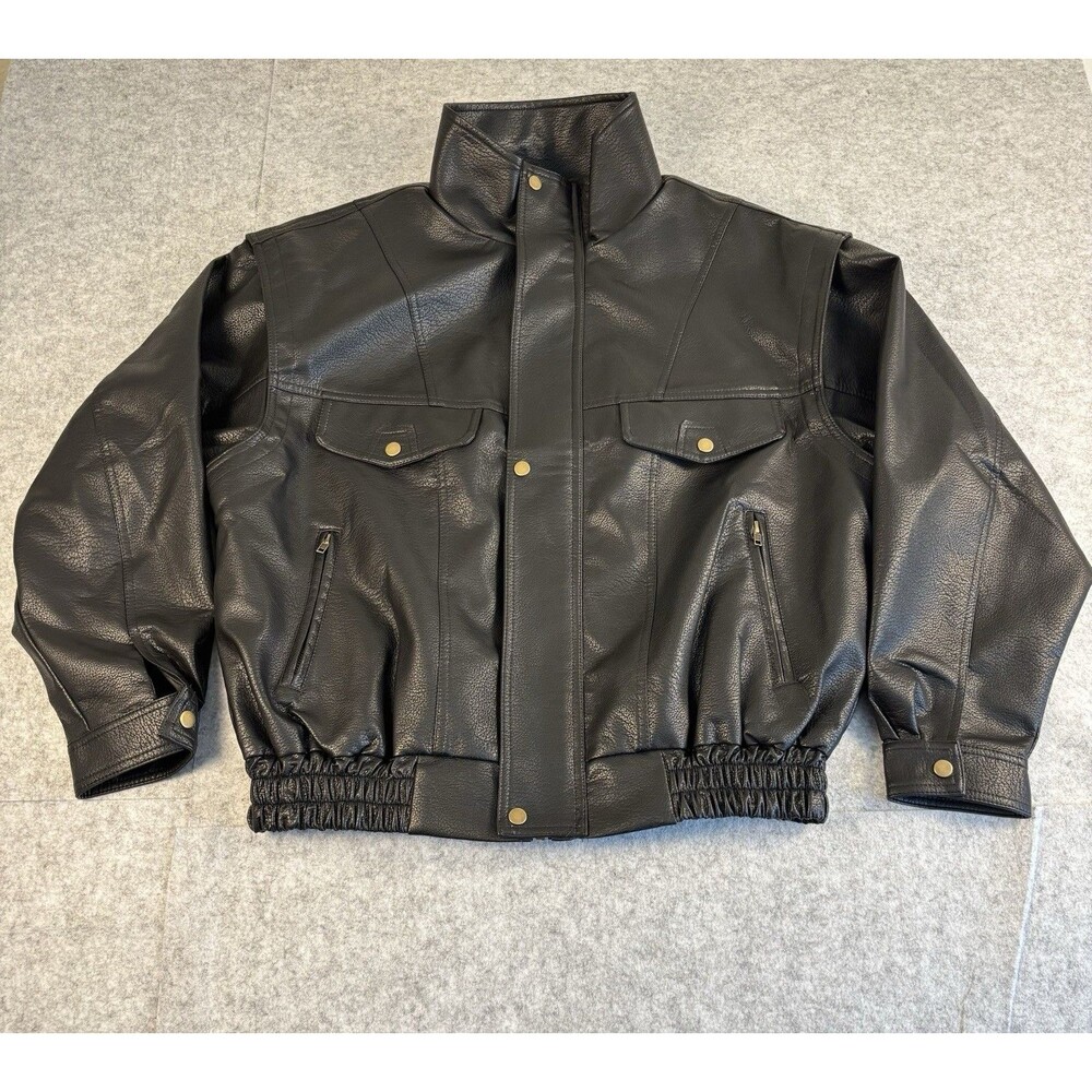 Laughter And Youth L&Y Black Faux Leather Moto Riding Jacket Mens XL NWOT